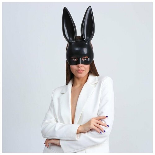 фото Подарки карнавальная маска "зайка" из пластика (высота 30 см)