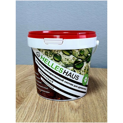 Пропитка защитно-декоратиный состав для древесины Helles Haus (Цв. Венге 1 литр)