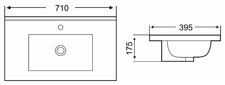 Раковина WeltWasser Deilbach 7517 70 10000005584 Белый глянец