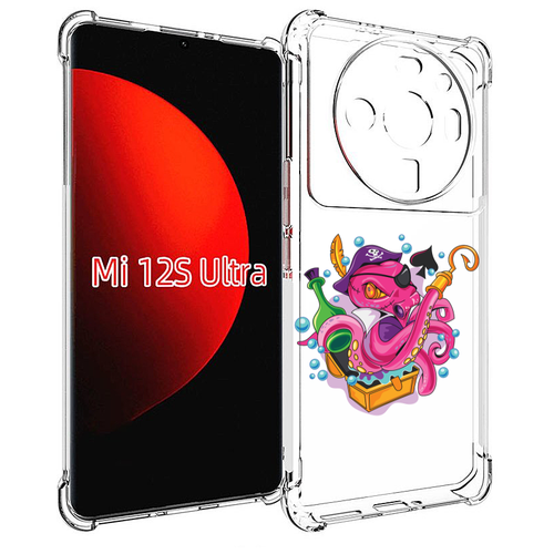 чехол mypads попугай пират для xiaomi 12s ultra задняя панель накладка бампер Чехол MyPads осьминог пират детский для Xiaomi 12S Ultra задняя-панель-накладка-бампер