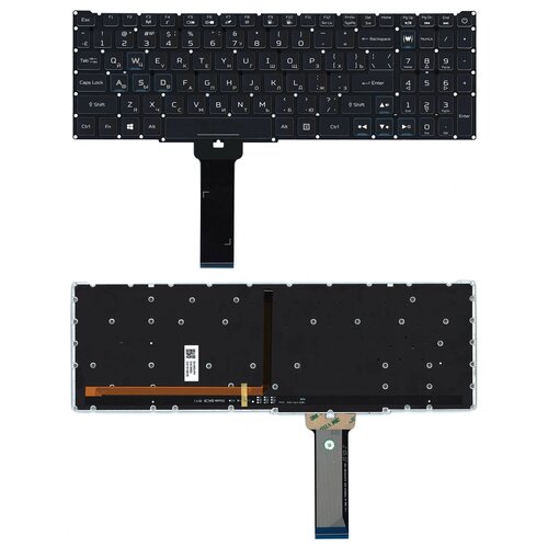 клавиатура для acer predator helios 300 ph315 52 с подсветкой p n nki1513151 Клавиатура для ноутбука Acer Predator Helios 300 PH315-52 черная с цветной подсветкой