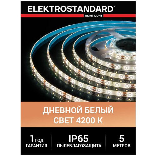 Светодиодная лента Elektrostandard 5 м 12 В 4,8 Вт/м 60 Led/м 2835 IP20, дневной белый 4200К
