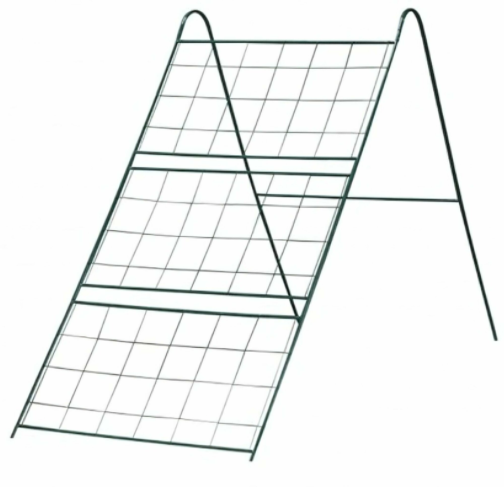 Шпалера "Сетка под огурцы" металлическая 70x130 см, высота 70-110 см - удобный инструмент для помощи в выращивании культуры. Плоды на сетке равномерно проветриваются и освещаются. - фотография № 3