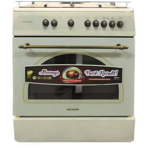 Плита комбинированная WILLMARK CS-6919 бежевый ретро 5-конф чугун таймер розжиг гк 3917000₽
