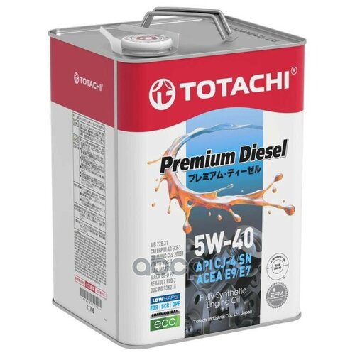 Масло моторное 5W40 TOTACHI 6л синтетика Premium Diesel CJ-4/SN ACEA E9
