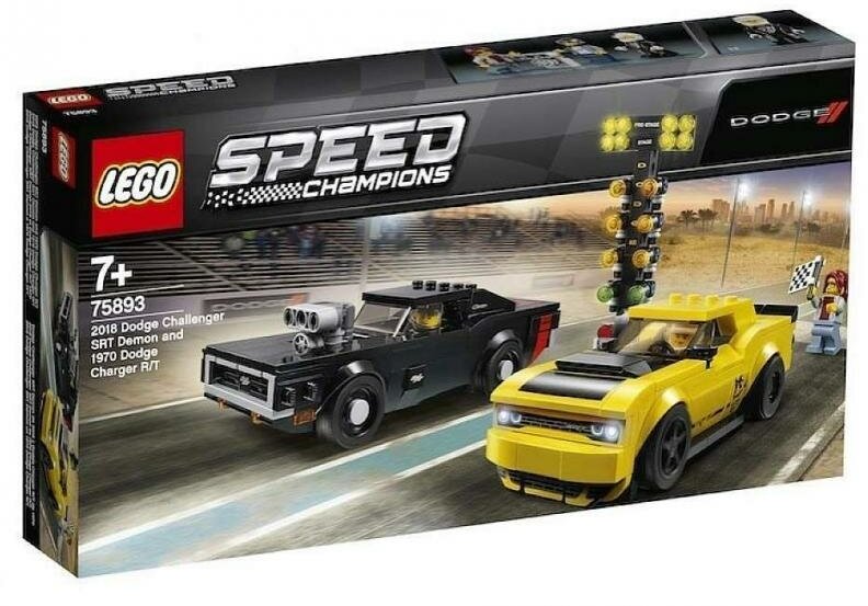 Лего 75893 2018 Dodge Challenger SRT Demon и 1970 Dodge Charger R/T Додж Челленджер СРТ Демон и Чарджер - конструктор Lego Racers