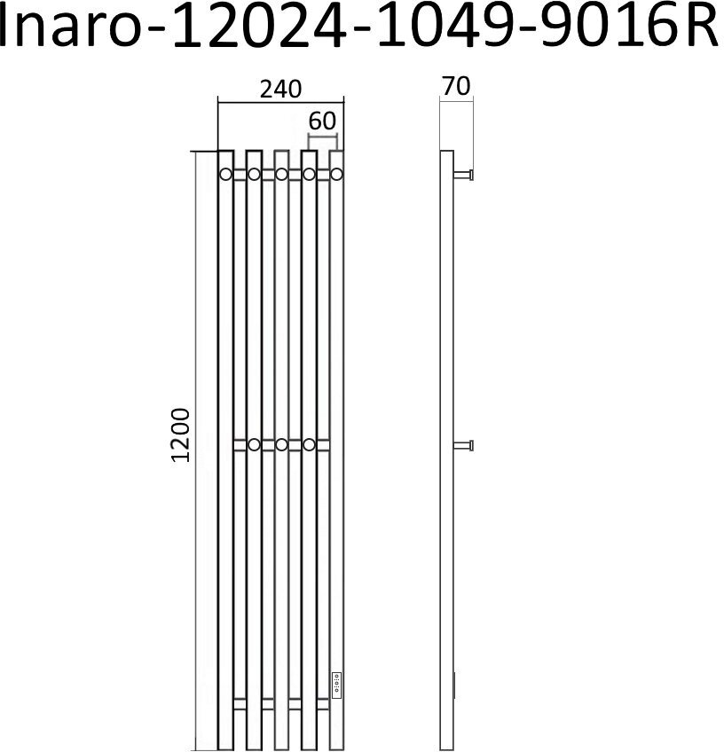 Полотенцесушитель электрический Маргроид Inaro 120х24 R, с крючками, белый матовый - фото №8