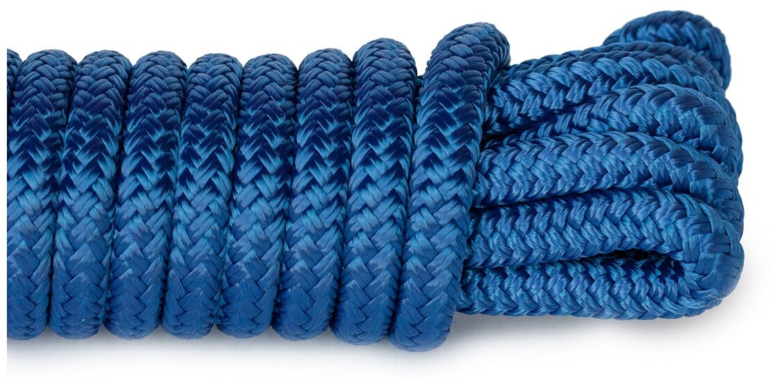 Шнур плетеный швартовый 14 мм, синий, тест 2700 кг, длина 9 м