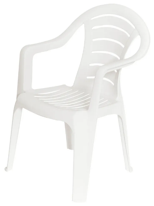 Кресло садовое 40х39х79 см пластик белый - фотография № 2