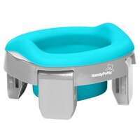 Горшок дорожный складной с многоразовой вкладкой HandyPotty 3 в 1 от ROXY-KIDS, цвет серый/мятный