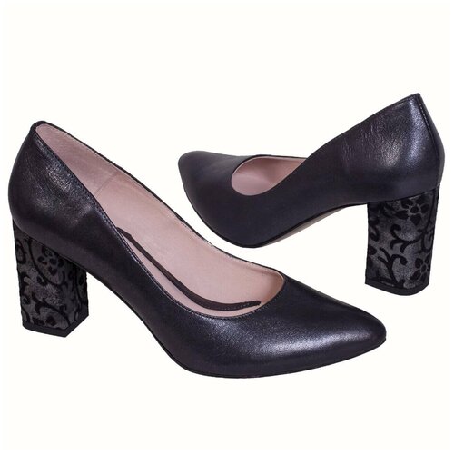 Туфли на толстом каблуке Emis EM-6341/896 grafit/196