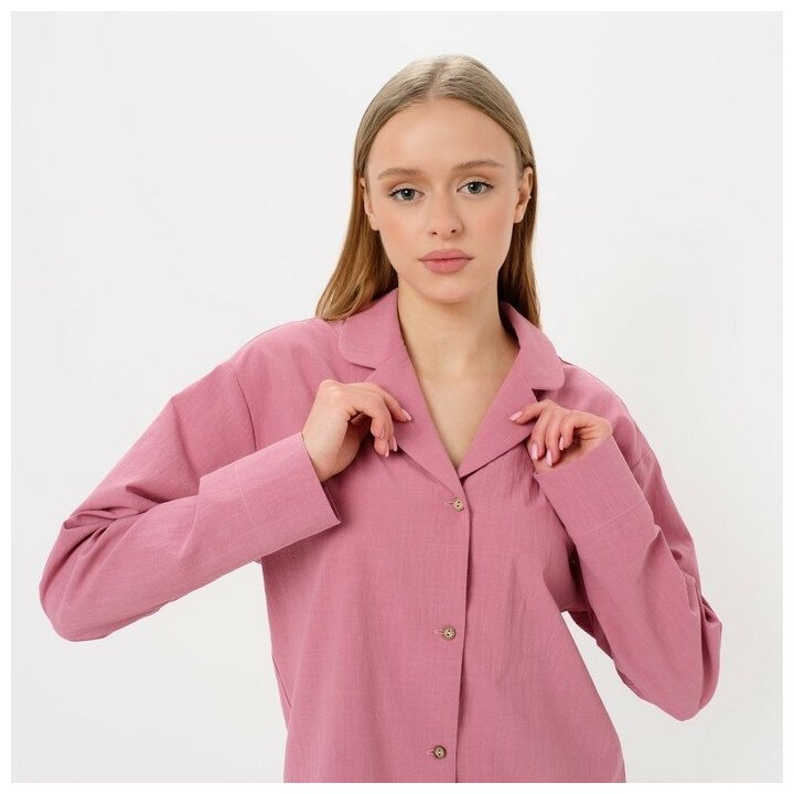 Пижама женская (рубашка и шорты) KAFTAN "Basic" р.48-50, розовый - фотография № 20