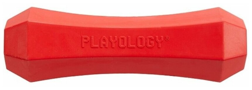Игрушка Playology хрустящая жевательная палочка для собак SQUEAKY CHEW STICK с ароматом говядины, большая, красный - фотография № 8