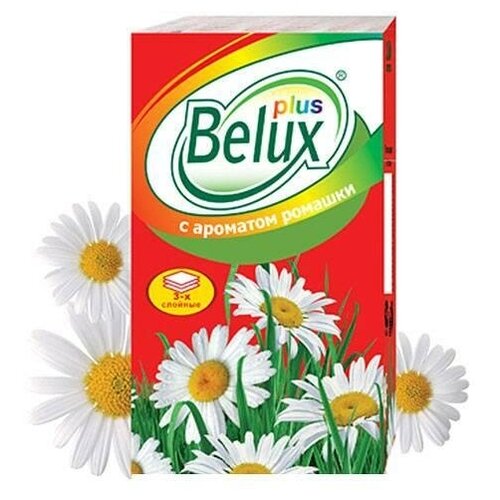 Платки носовые 3-слойные Belux Plus, ароматизированные, 10 пачек по 10 платков