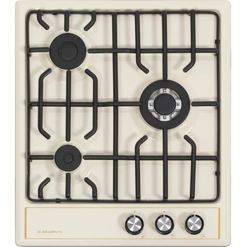 DELVENTO Встраиваемая варочная панель Газ 45 см 3 конфорки бежевый цвет 1553000₽