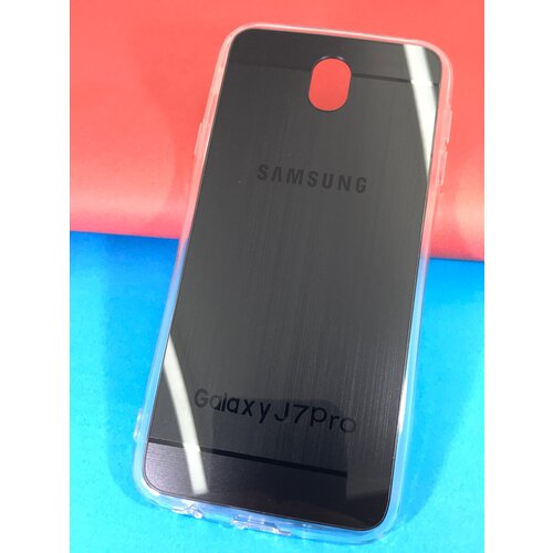 Чехол на смартфон Samsung Galaxy J7 Pro (2017) накладка силиконовая с зеркальной спинкой дизайнерский силиконовый с усиленными углами чехол для самсунг j7 2017 samsung galaxy j7 2017 лев с короной