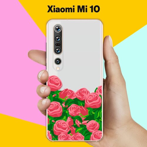 Силиконовый чехол Розы на Xiaomi Mi 10 силиконовый чехол на xiaomi mi 10 сяоми ми 10 с 3d принтом dogs pattern прозрачный