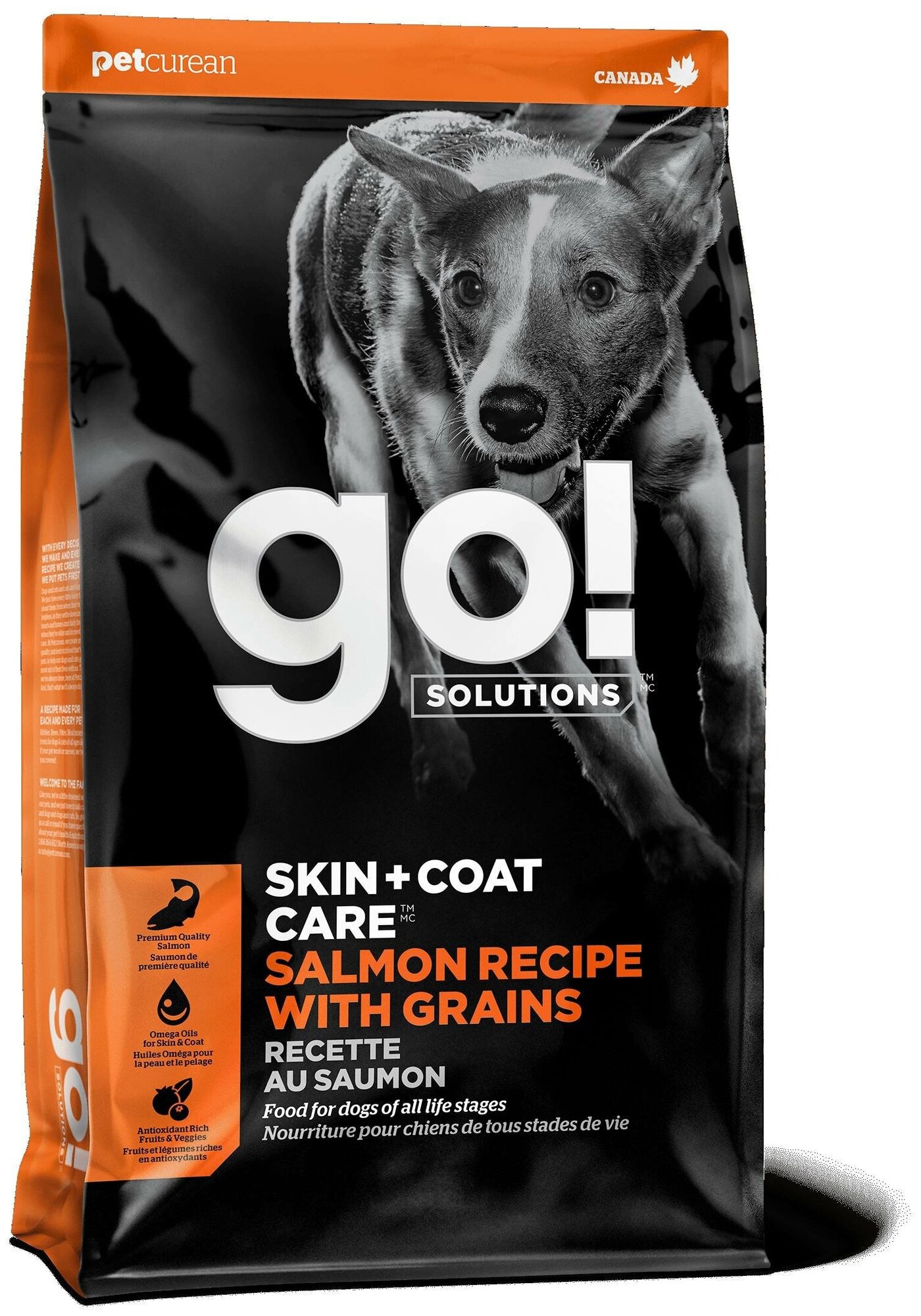 GO! Natural Holistic Для щенков и собак со свежим лососем и овсянкой (GO! SKIN + COAT Salmon Recipe DF), 11.3 кг
