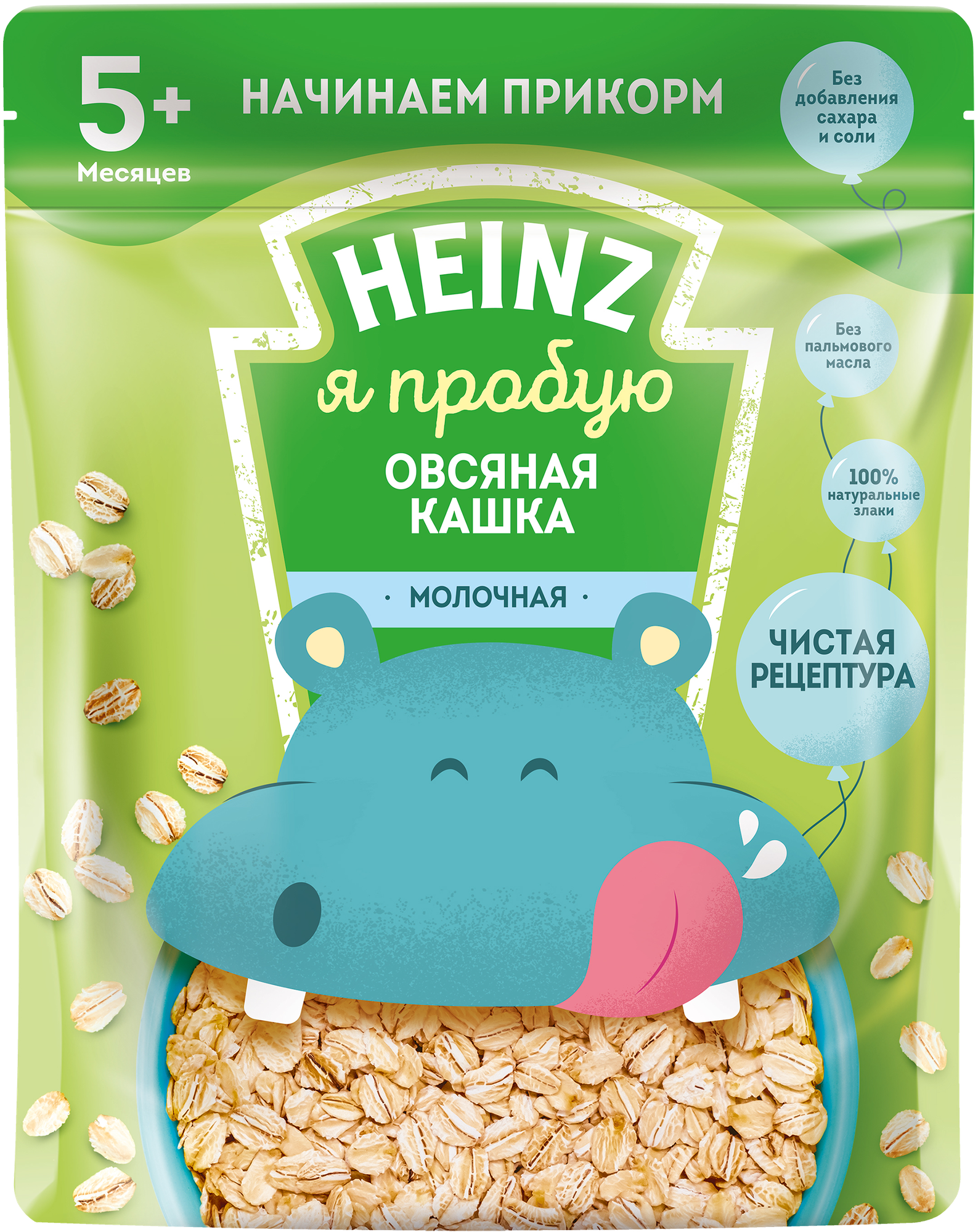 Каша овсяная HEINZ Я пробую, молочная, с 5 месяцев, 180г