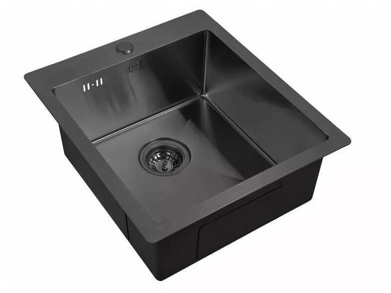 Мойка для кухни ZorG PVD-4551 GRAFIT, графит черный, толщина 1,5 мм, PVD покрытие, премиум