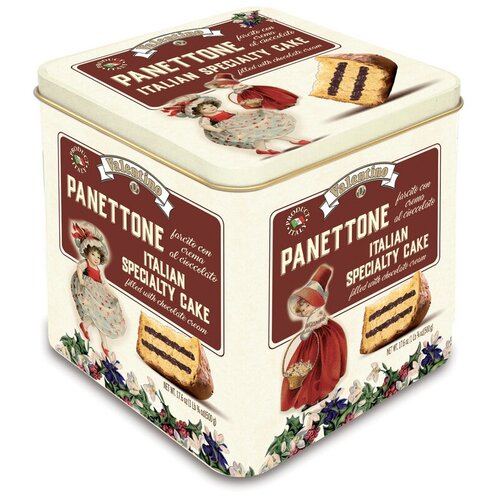 Кулич Panettone VALENTINO с шоколадным кремом ж/банка 500г, Италия