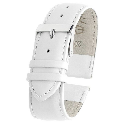 фото Ремешок для часов, мужской, 20 мм, запряжник 90 мм, горт 125 мм, натуральная кожа, белый, удлиненный straps