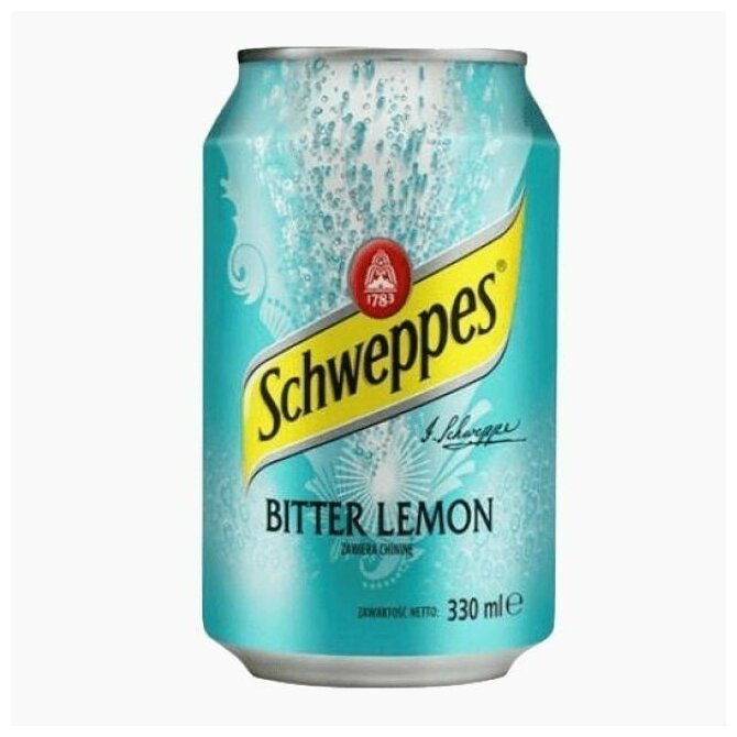 Газированный напиток Schweppes Bitter Lemon, 0.33 л, металлическая банка, 24 шт. - фотография № 2