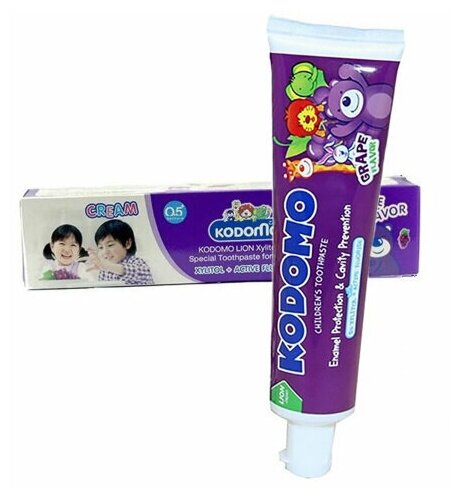 Детская зубная паста LION Thailand Kodomo с ароматом винограда, 40 г
