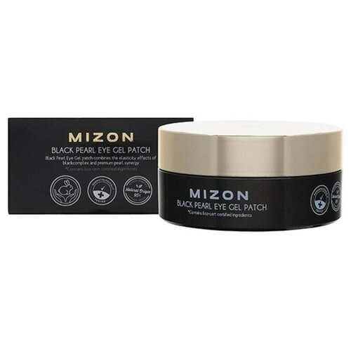 Патчи под глаза MIZON Black Pearl Eye Gel Patch гидрогелевые с экстрактом чёрного жемчуга, 60 г патчи под глаза foodaholic с экстрактом жемчуга 90 гр