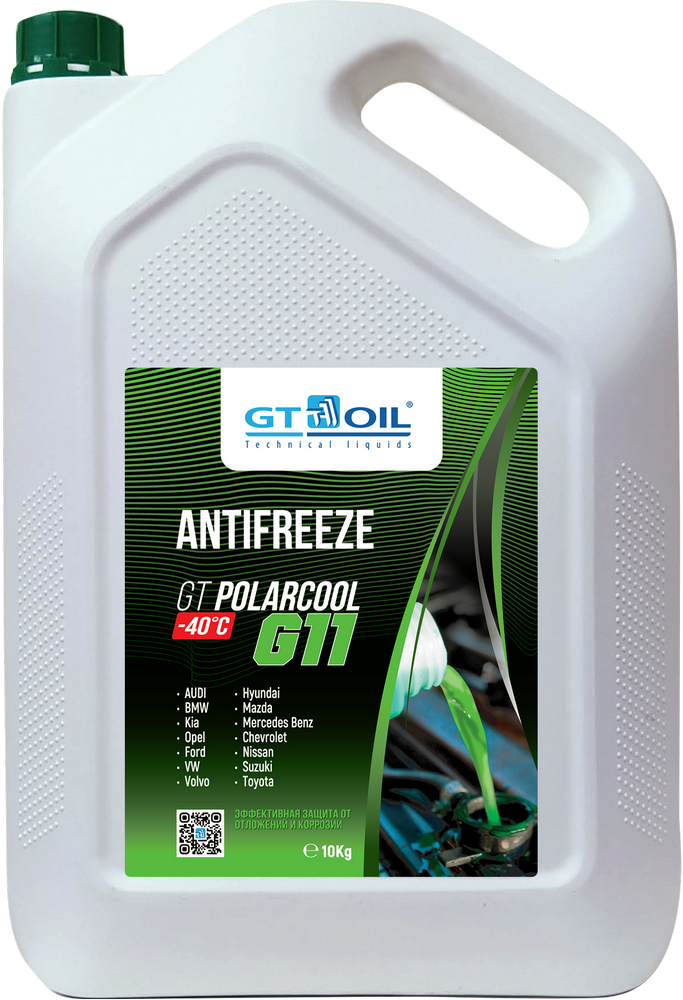 GT OIL Антифриз Polarcool G11 зеленый, 10 кг 1950032214021