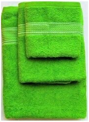 Набор махровых полотенец 3 шт зеленый 70х130+50х90+35х60
