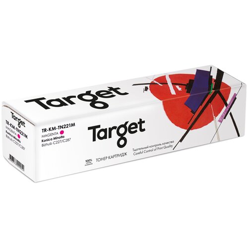 Тонер-картридж Target KM-TN221M, пурпурный, для лазерного принтера, совместимый тонер картридж e line tn 221m для konica minolta bizhub c227 пурпурный 21000 стр