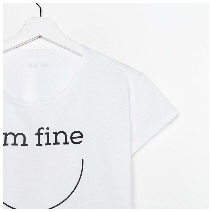 Пижама KAFTAN "I'm fine" женская, цвет белый , размер 48-50 - фотография № 14