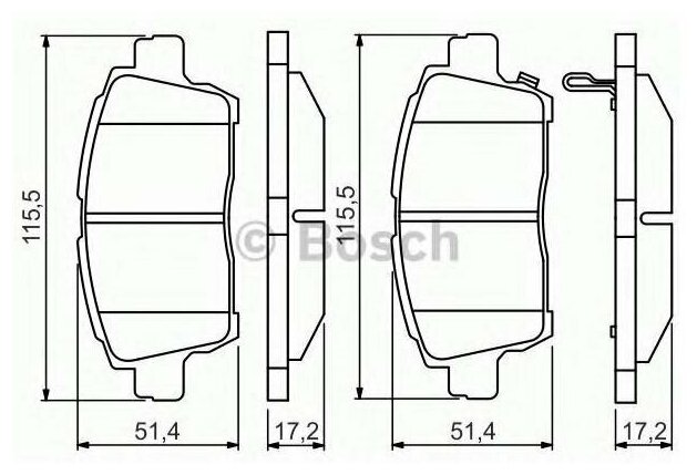 Колодки тормозные TOYOTA Corolla , Yaris, Prius передние BOSCH / Арт. 0986495242