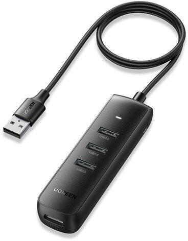 Хаб USB Ugreen USB 3.0 - 4xUSB 3.0 Hub With USB-C power port 1m Black 80657