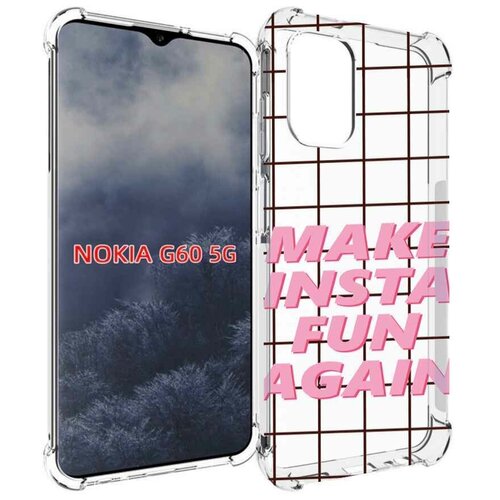 Чехол MyPads розовая-надпись-про-инст для Nokia G60 5G задняя-панель-накладка-бампер