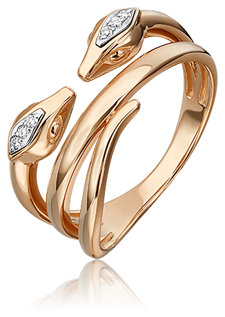 Кольцо PLATINA, комбинированное золото, 585 проба, родирование, бриллиант, размер 16