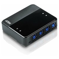 Переключатель KVM Aten US434-AT switch, USB, 4> 4 устройства/порта/port+клавитаура+мышь, 4 USB A Female/4 B Female, со шнурами A-B 2х1.2м.+2х1.8м. для