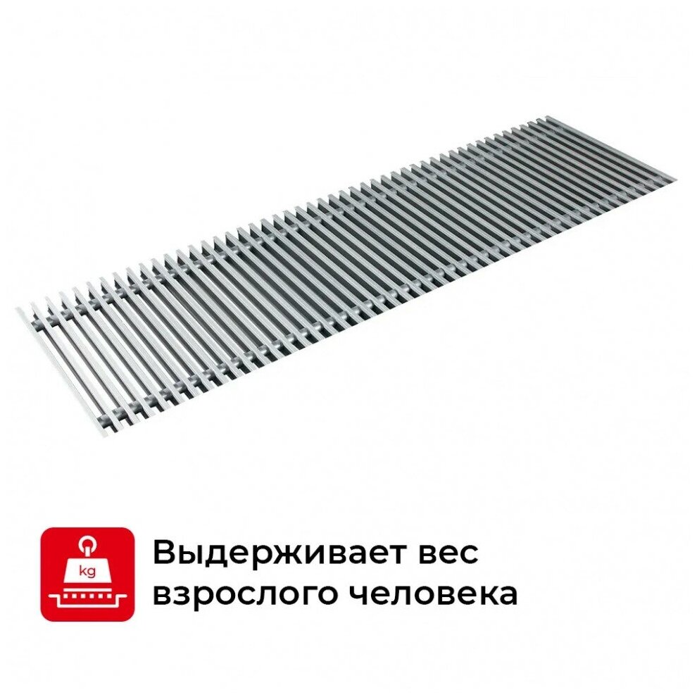 Решётка алюминиевая рулонная для конвектора Techno РРА 300-2800 мм (цвет Серебро) - фотография № 4