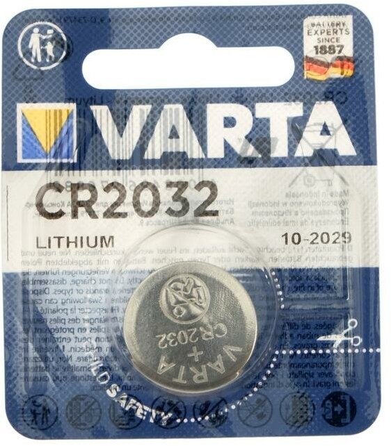 Батарейка литиевая Varta, CR2032-1BL, 3В, блистер, 1 шт.