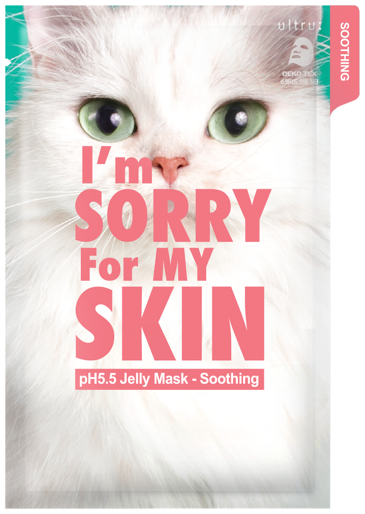 Ultru Успокаивающая тканевая маска с центеллой I'm Sorry For My Skin рH5.5 Jelly Mask Soothing, 33 мл