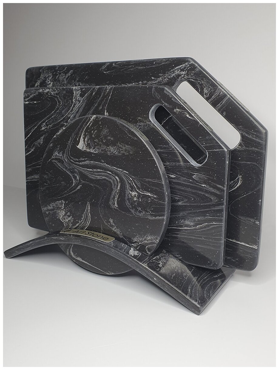 Разделочные доски Art Stone Black Marble 3 штуки Мраморный цвет