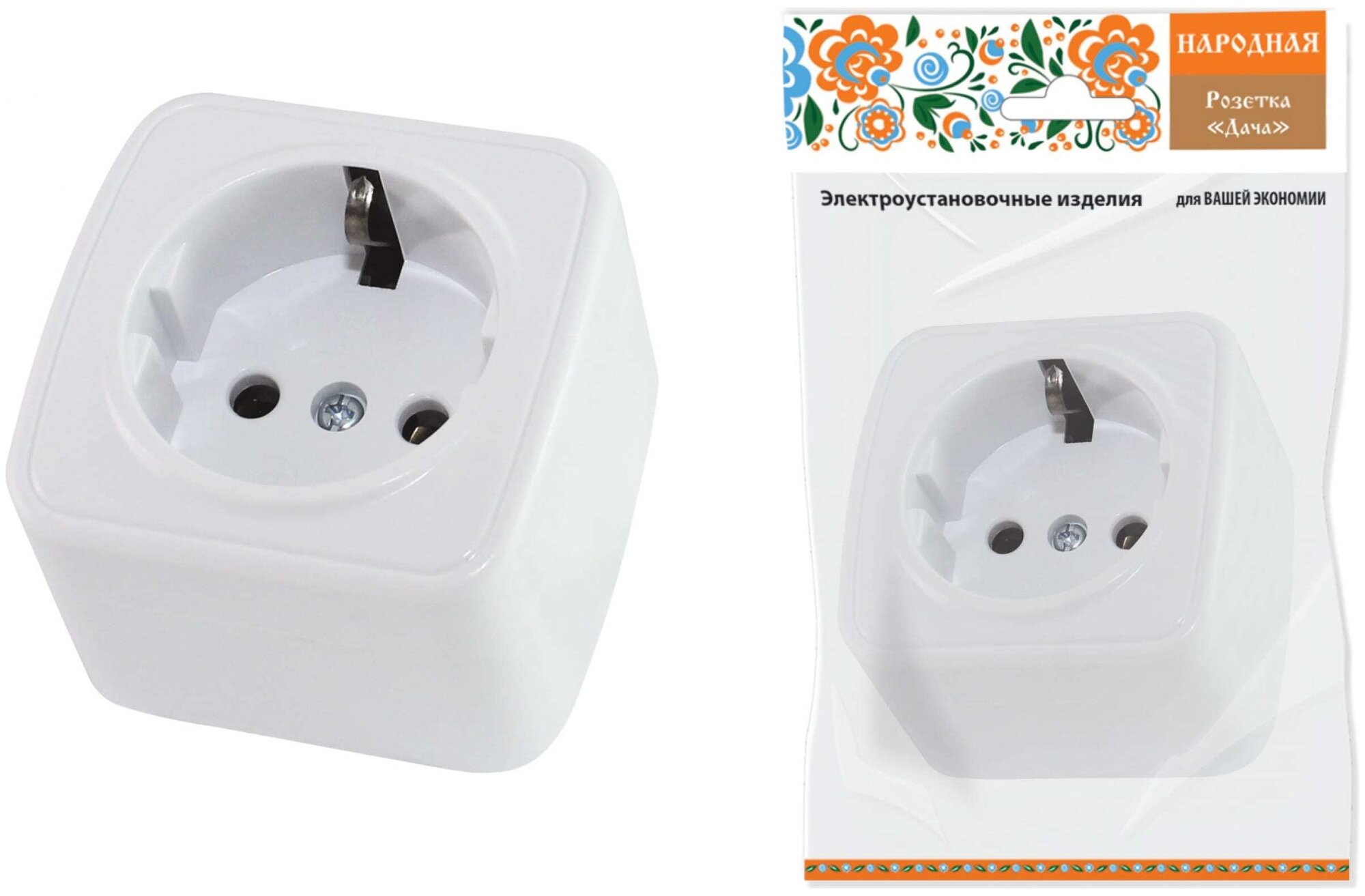 фото Розетка TDM ELECTRIC SQ1824-0008 Народная, 16 А, с заземлением