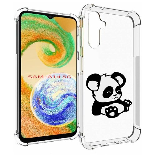 чехол mypads радужная панда для samsung galaxy a14 5g задняя панель накладка бампер Чехол MyPads панда-детеныш детский для Samsung Galaxy A14 4G/ 5G задняя-панель-накладка-бампер