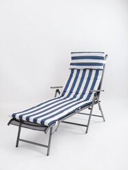 Матрас для шезлонга на лежак пляжный синяя полоса