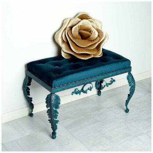 Декоративная диванная Моя Штора Розочка, Серо-синий