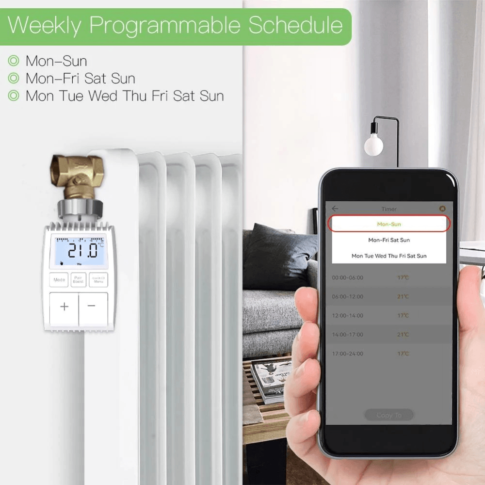 Термостат MOES Temperature Controller ZTRV-ZX-TV01 Zigbee - фотография № 3