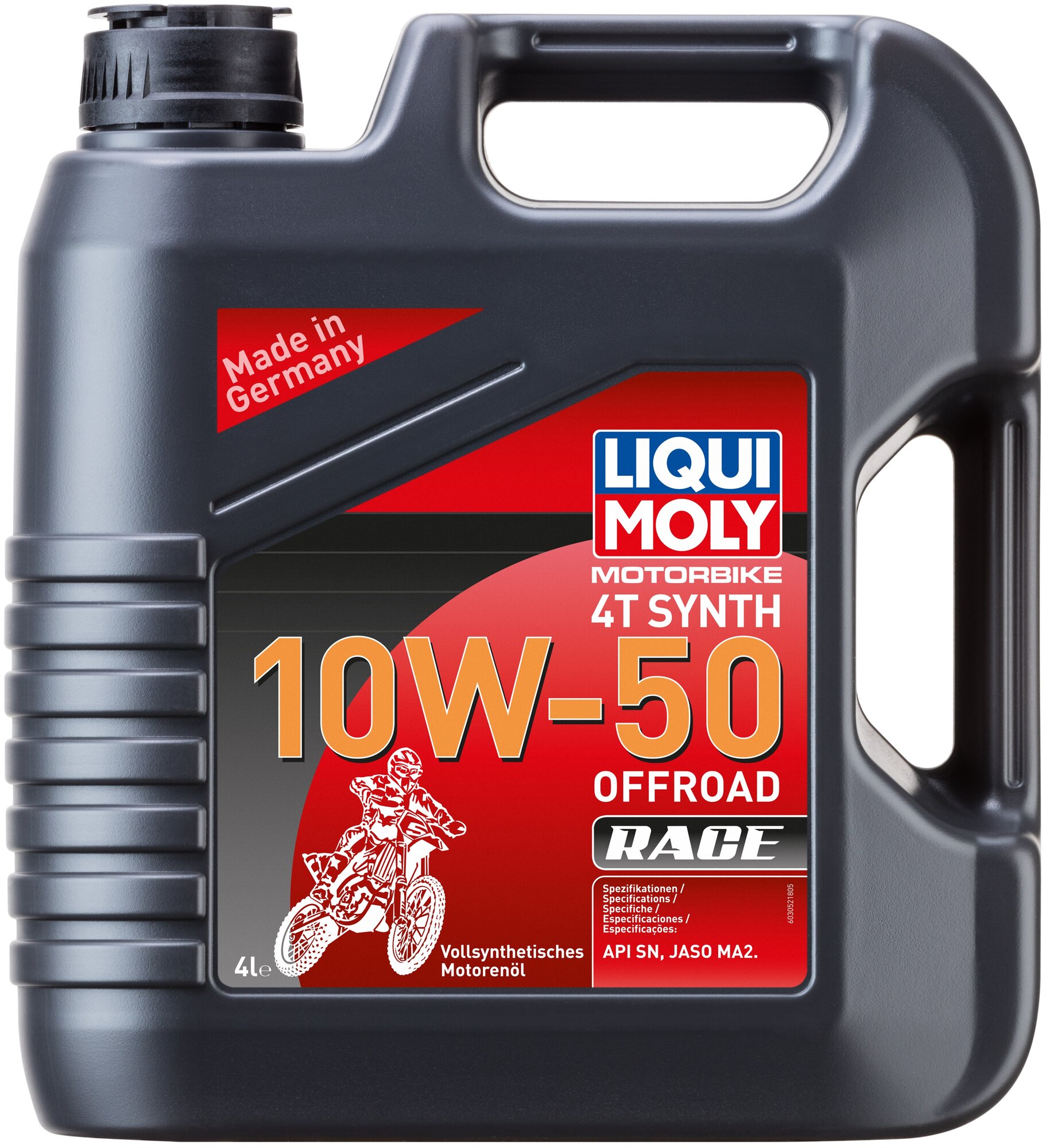 LIQUI MOLY 3052 LiquiMoly 10W50 Motorbike 4T Synth Offroad Race (4L)_синт масло моторное! для мот.\ API-SL,JASO MA-2