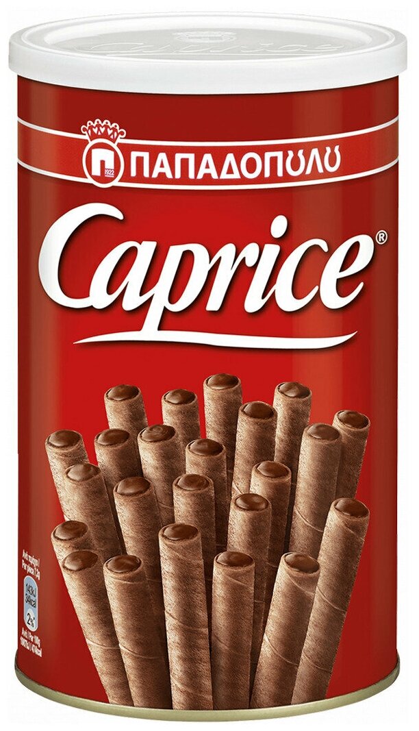 Вафельные трубочки Caprice с фундуком и шоколадным кремом, 115 г