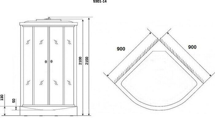 Душевая кабина Niagara NG-5301-14 90х90х210